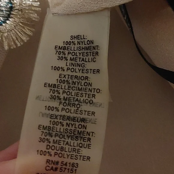 Calvin Klein Textured Gold Embellished 3/4" Flowy Sleeve Blouse Sz XS Luxurious - Picture 6 of 6